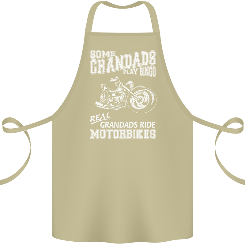 Motorbike Grandads Bingo Biker Motorcycle Cotton Apron 100% Organic Khaki