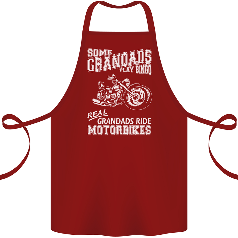 Motorbike Grandads Bingo Biker Motorcycle Cotton Apron 100% Organic Maroon