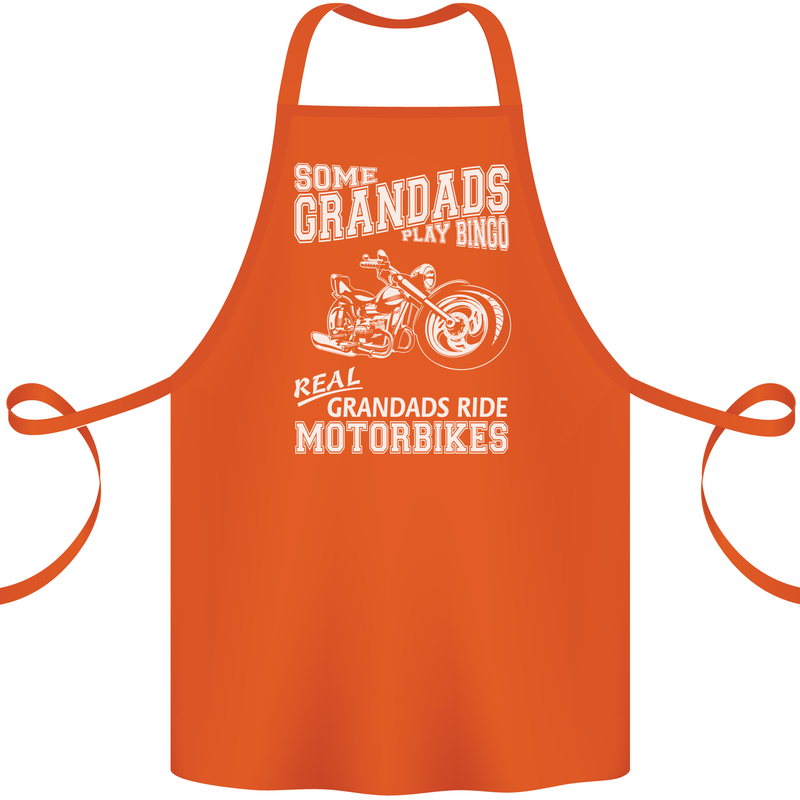 Motorbike Grandads Bingo Biker Motorcycle Cotton Apron 100% Organic Orange