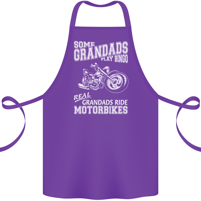 Motorbike Grandads Bingo Biker Motorcycle Cotton Apron 100% Organic Purple