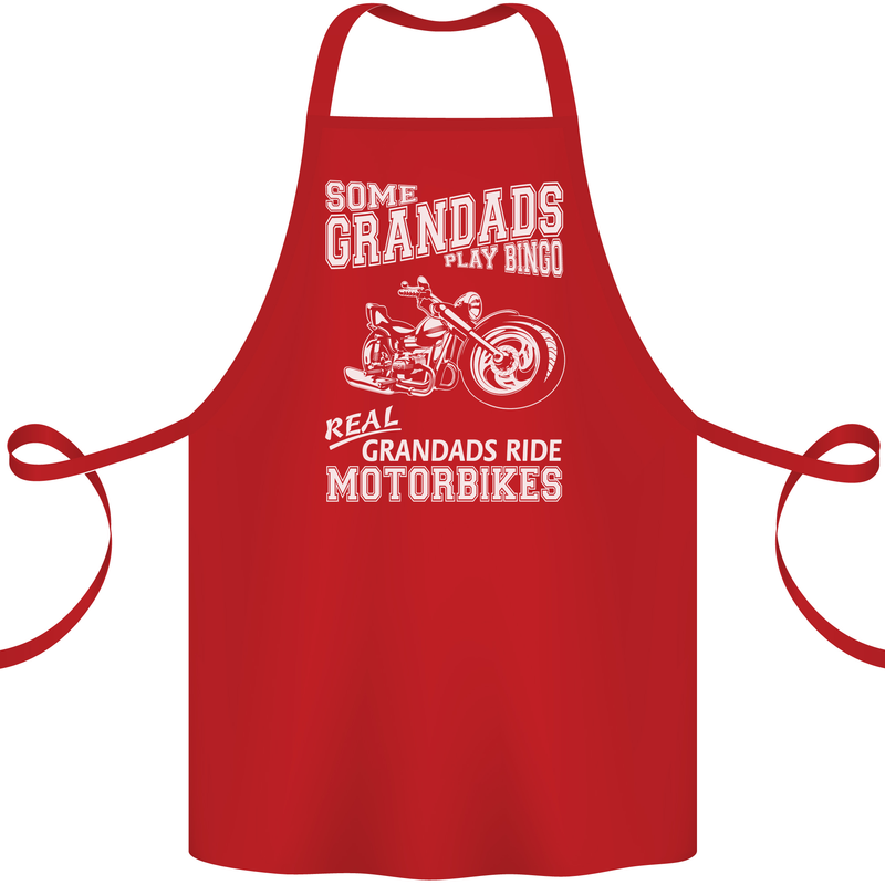 Motorbike Grandads Bingo Biker Motorcycle Cotton Apron 100% Organic Red