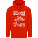 Motorbike Grandads Bingo Biker Motorcycle Mens 80% Cotton Hoodie Bright Red