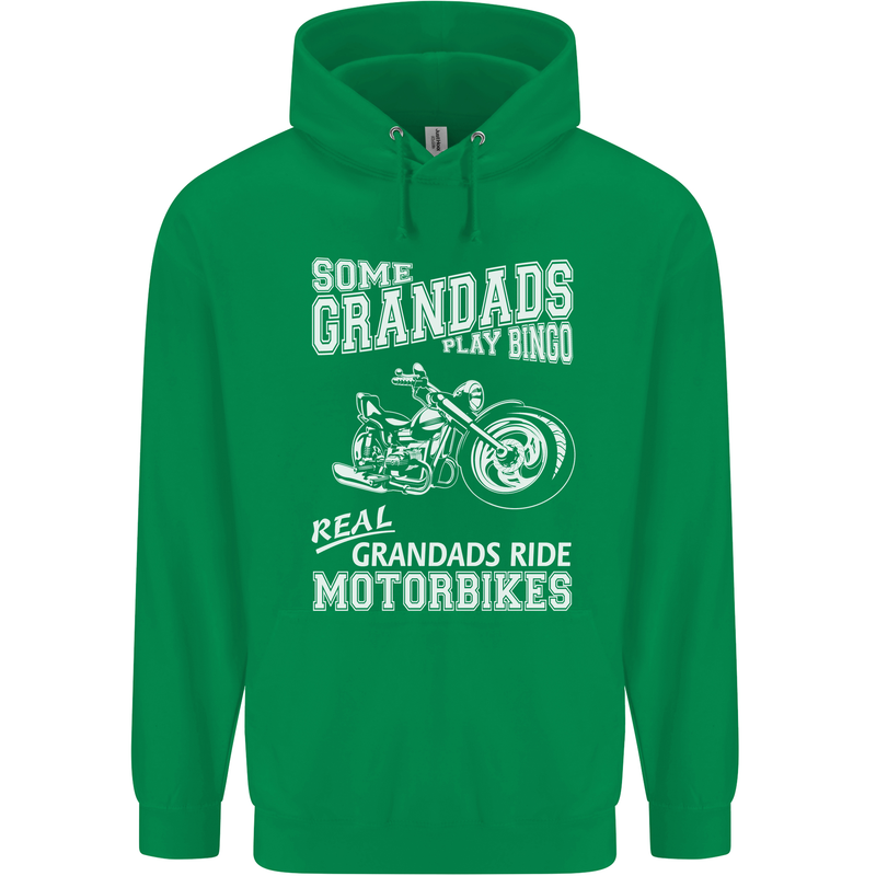 Motorbike Grandads Bingo Biker Motorcycle Mens 80% Cotton Hoodie Irish Green