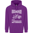 Motorbike Grandads Bingo Biker Motorcycle Mens 80% Cotton Hoodie Purple