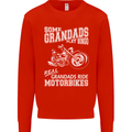 Motorbike Grandads Bingo Biker Motorcycle Mens Sweatshirt Jumper Bright Red