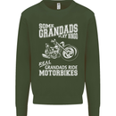 Motorbike Grandads Bingo Biker Motorcycle Mens Sweatshirt Jumper Forest Green