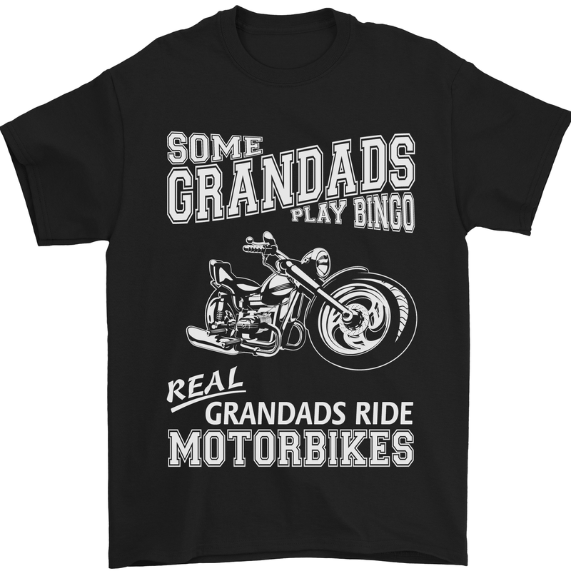 Motorbike Grandads Bingo Biker Motorcycle Mens T-Shirt Cotton Gildan Black