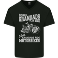 Motorbike Grandads Bingo Biker Motorcycle Mens V-Neck Cotton T-Shirt Black