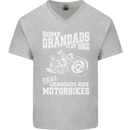 Motorbike Grandads Bingo Biker Motorcycle Mens V-Neck Cotton T-Shirt Sports Grey