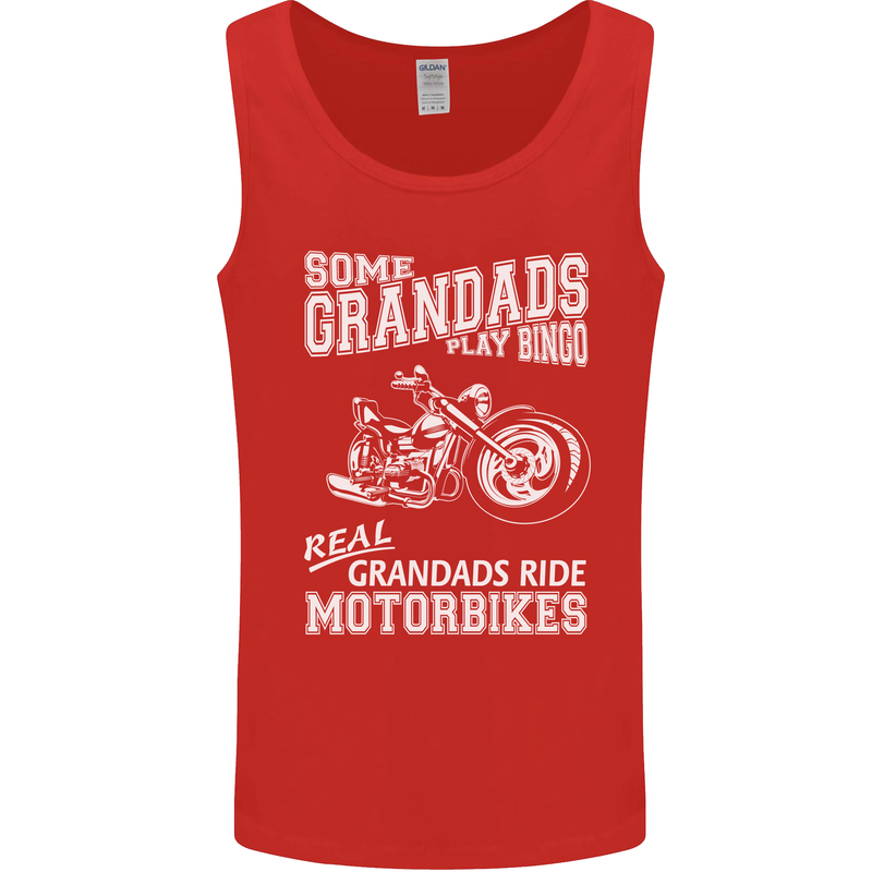 Motorbike Grandads Bingo Biker Motorcycle Mens Vest Tank Top Red