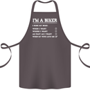 Motorbike I'm a Biker When My Wife Funny Cotton Apron 100% Organic Dark Grey