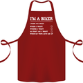 Motorbike I'm a Biker When My Wife Funny Cotton Apron 100% Organic Maroon