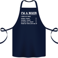Motorbike I'm a Biker When My Wife Funny Cotton Apron 100% Organic Navy Blue