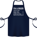Motorbike I'm a Biker When My Wife Funny Cotton Apron 100% Organic Navy Blue