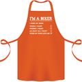 Motorbike I'm a Biker When My Wife Funny Cotton Apron 100% Organic Orange