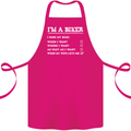 Motorbike I'm a Biker When My Wife Funny Cotton Apron 100% Organic Pink