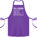 Motorbike I'm a Biker When My Wife Funny Cotton Apron 100% Organic Purple
