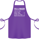 Motorbike I'm a Biker When My Wife Funny Cotton Apron 100% Organic Purple