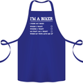 Motorbike I'm a Biker When My Wife Funny Cotton Apron 100% Organic Royal Blue