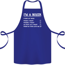 Motorbike I'm a Biker When My Wife Funny Cotton Apron 100% Organic Royal Blue