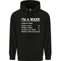Motorbike I'm a Biker When My Wife Funny Mens 80% Cotton Hoodie Black