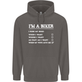 Motorbike I'm a Biker When My Wife Funny Mens 80% Cotton Hoodie Charcoal