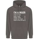 Motorbike I'm a Biker When My Wife Funny Mens 80% Cotton Hoodie Charcoal
