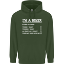 Motorbike I'm a Biker When My Wife Funny Mens 80% Cotton Hoodie Forest Green