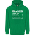 Motorbike I'm a Biker When My Wife Funny Mens 80% Cotton Hoodie Irish Green
