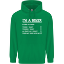 Motorbike I'm a Biker When My Wife Funny Mens 80% Cotton Hoodie Irish Green