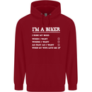 Motorbike I'm a Biker When My Wife Funny Mens 80% Cotton Hoodie Red