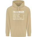 Motorbike I'm a Biker When My Wife Funny Mens 80% Cotton Hoodie Sand