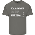 Motorbike I'm a Biker When My Wife Funny Mens Cotton T-Shirt Tee Top Charcoal