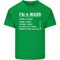Motorbike I'm a Biker When My Wife Funny Mens Cotton T-Shirt Tee Top Irish Green