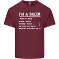 Motorbike I'm a Biker When My Wife Funny Mens Cotton T-Shirt Tee Top Maroon