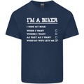 Motorbike I'm a Biker When My Wife Funny Mens Cotton T-Shirt Tee Top Navy Blue