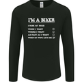 Motorbike I'm a Biker When My Wife Funny Mens Long Sleeve T-Shirt Black