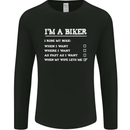 Motorbike I'm a Biker When My Wife Funny Mens Long Sleeve T-Shirt Black