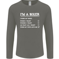 Motorbike I'm a Biker When My Wife Funny Mens Long Sleeve T-Shirt Charcoal