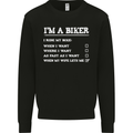 Motorbike I'm a Biker When My Wife Funny Mens Sweatshirt Jumper Black