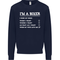 Motorbike I'm a Biker When My Wife Funny Mens Sweatshirt Jumper Navy Blue