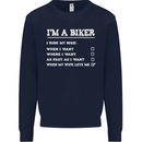 Motorbike I'm a Biker When My Wife Funny Mens Sweatshirt Jumper Navy Blue