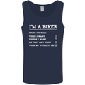 Motorbike I'm a Biker When My Wife Funny Mens Vest Tank Top Navy Blue
