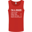 Motorbike I'm a Biker When My Wife Funny Mens Vest Tank Top Red