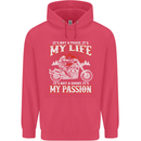 Motorbike It's My Passion Biker Motorcycle Childrens Kids Hoodie Heliconia