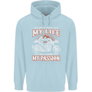 Motorbike It's My Passion Biker Motorcycle Childrens Kids Hoodie Light Blue