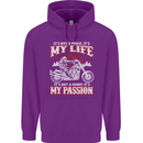 Motorbike It's My Passion Biker Motorcycle Childrens Kids Hoodie Purple