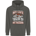 Motorbike It's My Passion Biker Motorcycle Childrens Kids Hoodie Storm Grey