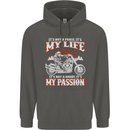 Motorbike It's My Passion Biker Motorcycle Childrens Kids Hoodie Storm Grey