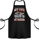 Motorbike It's My Passion Biker Motorcycle Cotton Apron 100% Organic Black